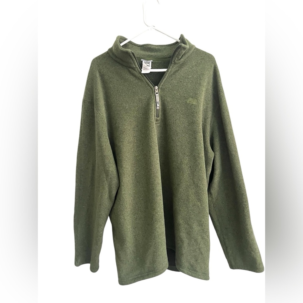 NorthFace Mens Dark Green Heather Quarterzip